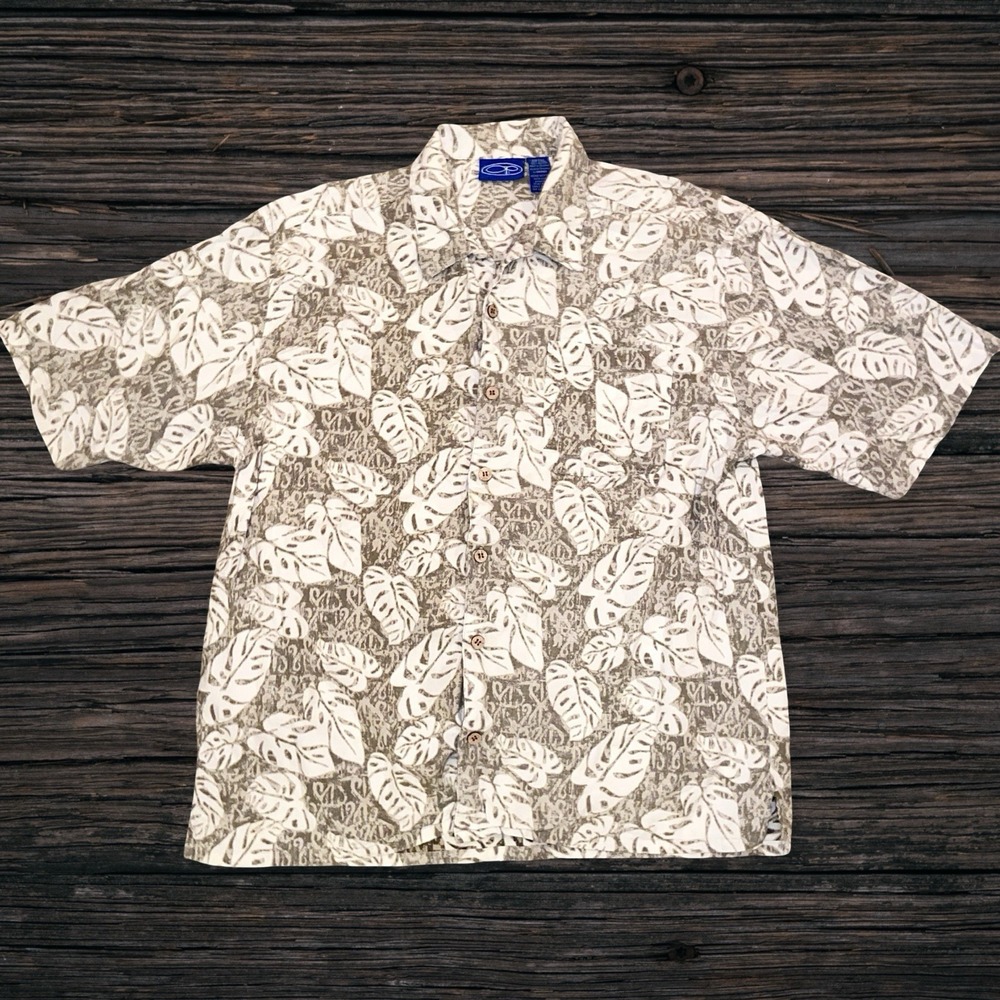 Vintage Op Ocean Pacific Hawaiian Shirt Size L Mens Floral Hawaii